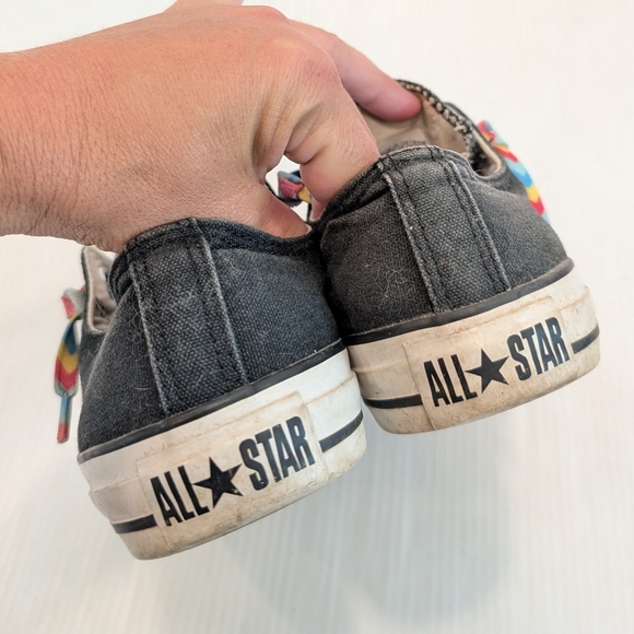 CONVERSE black canvas low top no tie sneakers size 8 - Picture 6 of 11